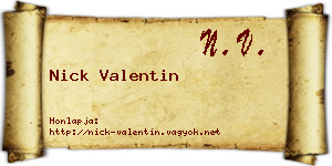 Nick Valentin névjegykártya